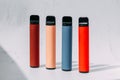 Multicolored multi-use electronic vape cigarettes