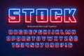 Multicolored Neon light alphabet, extra glowing font Royalty Free Stock Photo