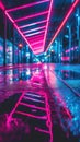 Multicolored neon light