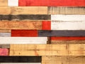 Multicolored old rough wooden texture background. Rustic wood painted wall Royalty Free Stock Photo