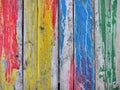 Multicolored old wooden table