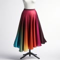 Multicolored Ombre Long Skirt In Chromatic Harmony - Precisionist Style