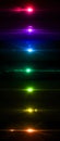 Multicolored Optical Solar Light Lens Flare Effect Isolated On Black Background. set 03 Royalty Free Stock Photo