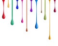 Multicolored paint drips