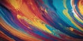 Multicolored paint goes in a wave upwards. Liquid paint gradient and brushstrokes