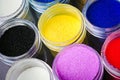 Multicolored paint in jars Royalty Free Stock Photo