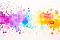 Multicolored Paint Splattered on White Background