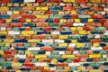 Multicolored painted bricks, exterior wall as background Royalty Free Stock Photo