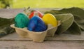 Multicolored painted Easter eggs