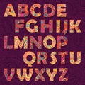 Multicolored paisley alphabet