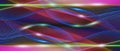 Multicolored panoramic background with luminous curved lines