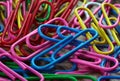 Multicolored paper clip background. Royalty Free Stock Photo
