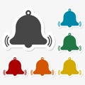 Multicolored paper stickers - Bell Icon