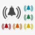 Multicolored paper stickers - Bell Icon