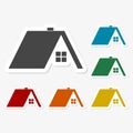 Multicolored paper stickers - Home roof