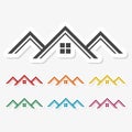 Multicolored paper stickers - Home roof