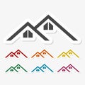 Multicolored paper stickers - Home roof