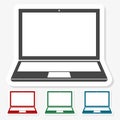 Multicolored paper stickers - Laptop Icon illustration Royalty Free Stock Photo