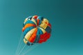 A multi-colored dome of a parachute in the sky as a background Royalty Free Stock Photo