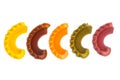 Multicolored pasta isolated