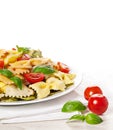 Multicolored pasta on light background Royalty Free Stock Photo