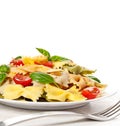 Multicolored pasta on light background Royalty Free Stock Photo