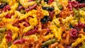Multicolored pasta variety background Royalty Free Stock Photo