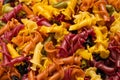 Multicolored pasta variety background Royalty Free Stock Photo