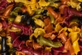 Multicolored pasta variety background Royalty Free Stock Photo