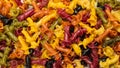 Multicolored pasta variety background Royalty Free Stock Photo