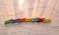 Multicolored pegs Royalty Free Stock Photo