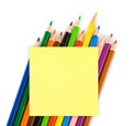 Multicolored pencils and paper Royalty Free Stock Photo