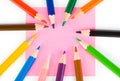 Multicolored pencils and paper Royalty Free Stock Photo