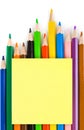 Multicolored pencils and paper Royalty Free Stock Photo