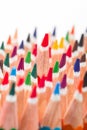 Multicolored pencils placed in group on white background Royalty Free Stock Photo