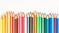 Multicolored pencils in a row