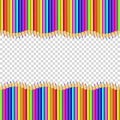 Multicolored pencils wavy border frame with empty copy space