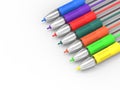 Multicolored Pens On White Copyspace