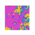 Multicolored Pieces, squared shape, 3d rendering, abstract background