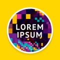 Multicolored pixel sale stickers with a place under the text.