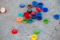Multicolored pet bottle plastic caps