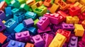 Multicolored plastic building toy blocks background Royalty Free Stock Photo