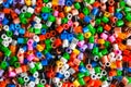 Multicolored plastic hama beads toy for kids. Royalty Free Stock Photo