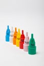 Multicolored plastic venturi valves. used for inhalation. Royalty Free Stock Photo