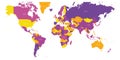 Multicolored political map of World.