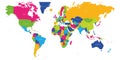 Multicolored political map of World.