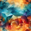 Multicolored polygonal background with luminous shadows and rich color harmonies (tiled)