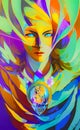 Multicolored portrait