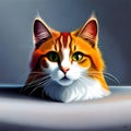 multicolored portrait of a cat