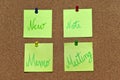 Multicolored post it notes with different messages